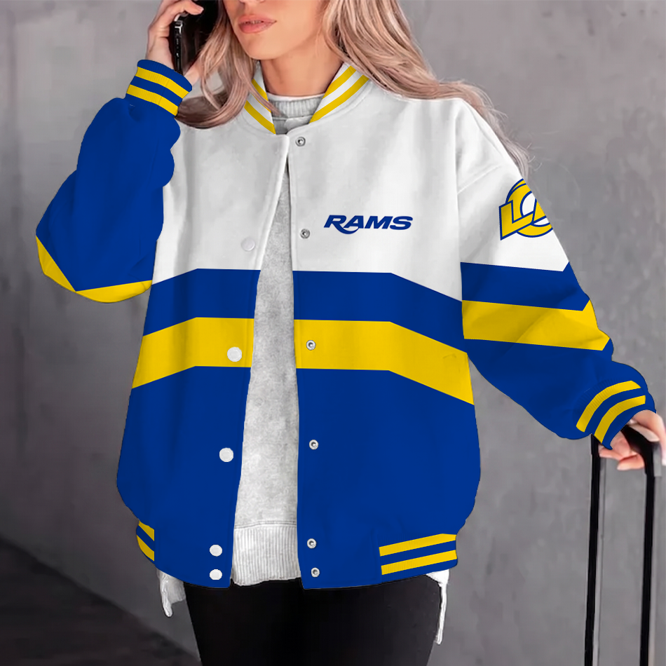 [TOUCHDOWN DEAL] NEW CUSTOMIZED NFL22 LAR LOS ANGELES RAMS SATIN VARSITY & BASEBALL JACKET