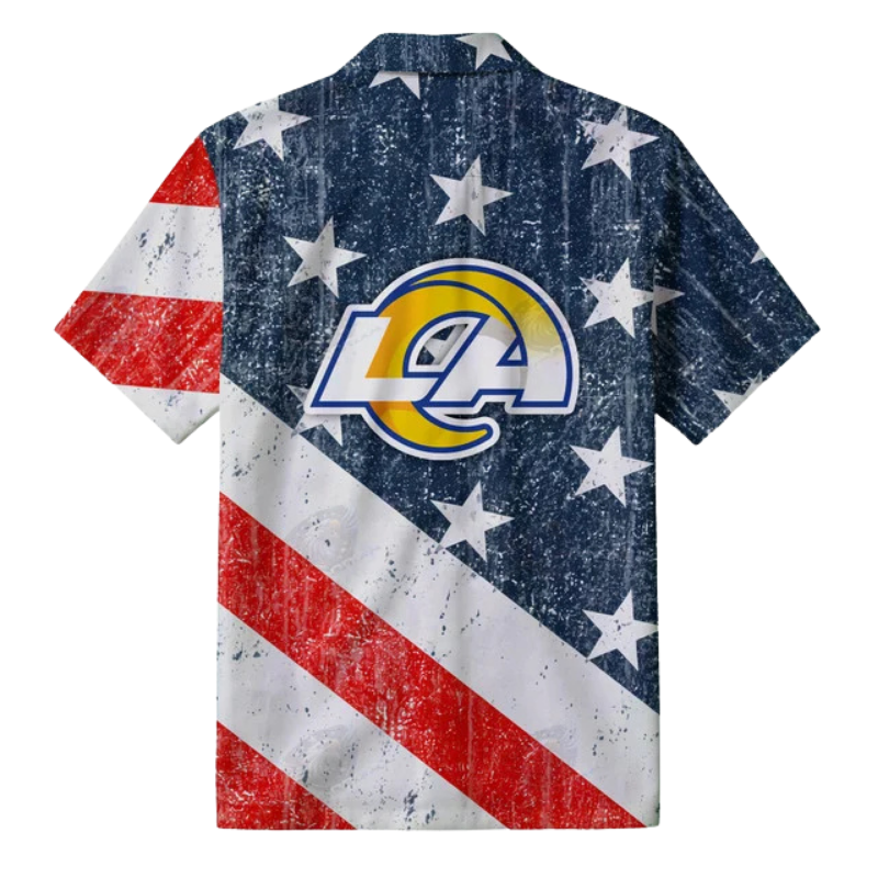 [TOUCHDOWN DEAL] NEW CUSTOMIZED NFL22 LAR LOS ANGELES RAMS PATRIOTIC 250 USA HAWAIIAN SHIRT