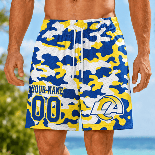 [TOUCHDOWN DEAL] NEW CUSTOMIZED NFL22 LAR LOS ANGELES RAMS SHORT PANTS