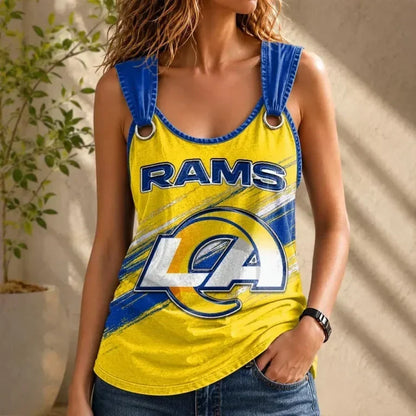 [TOUCHDOWN DEAL] NEW CUSTOMIZED NFL22 LAR LOS ANGELES RAMS O-RING SHOULDER TANK TOP