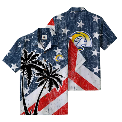 [TOUCHDOWN DEAL] NEW CUSTOMIZED NFL22 LAR LOS ANGELES RAMS PATRIOTIC 250 USA HAWAIIAN SHIRT