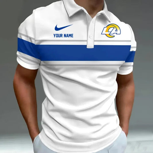 [TOUCHDOWN DEAL] NEW CUSTOMIZED NFL22 LAR LOS ANGELES RAMS POLO SHIRT
