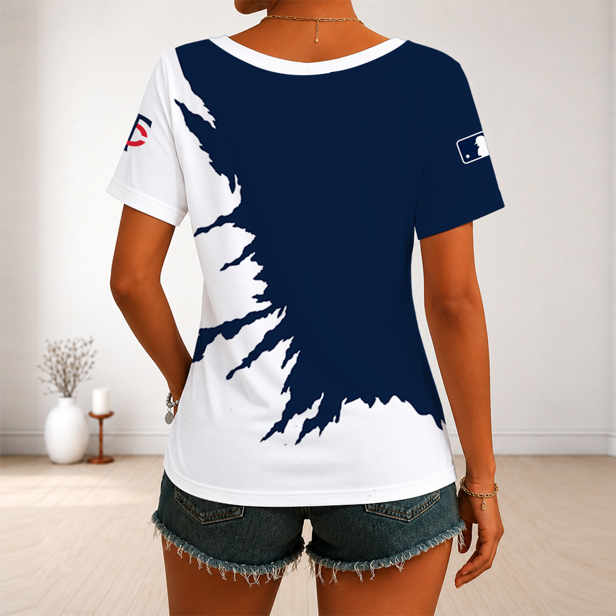 [HOMERUN DEAL] NEW CUSTOMIZED MLB22 MTS MINNESOTA TWINS V-NECK FEMALE SHIRT