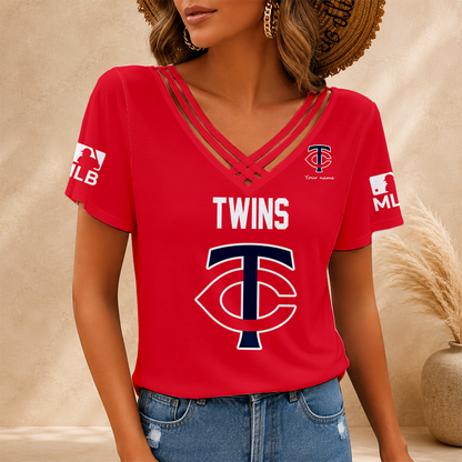 [HOMERUN DEAL] NEW CUSTOMIZED MLB22 MTS MINNESOTA TWINS V-NECK SHIRT