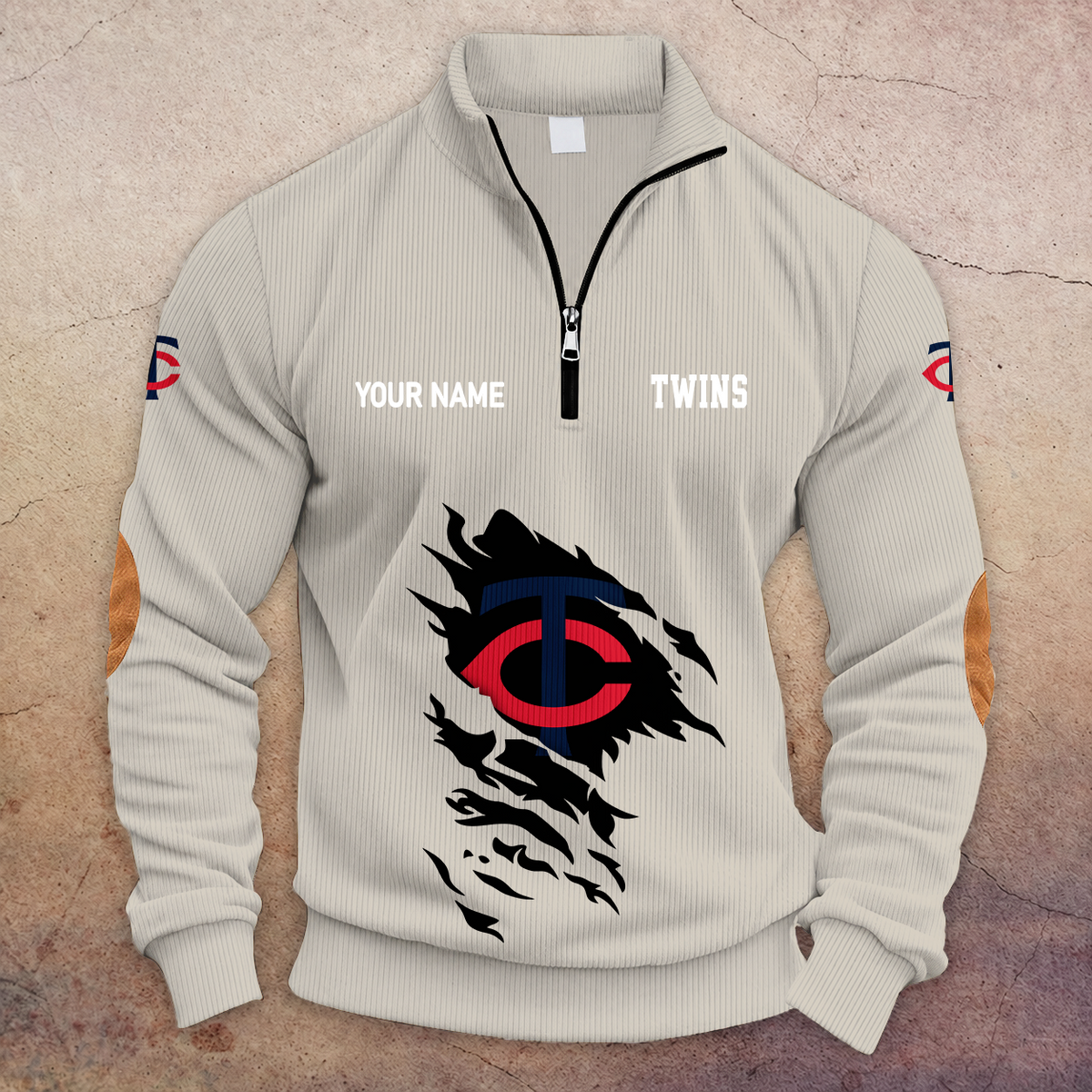 [HOMERUN DEAL] NEW CUSTOMIZED MLB22 MTS MINNESOTA TWINS MULTICOLOR STRIPED QUATER ZIP SWEATSHIRT