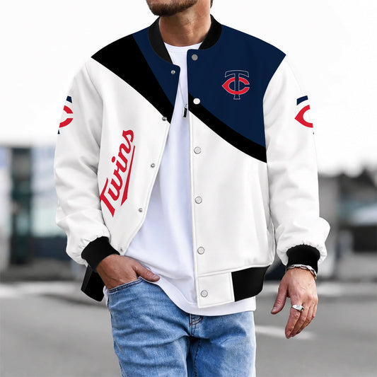 [HOMERUN DEAL] NEW CUSTOMIZED MLB22 MTS MINNESOTA TWINS SATIN VARSITY & BASEBALL JACKET