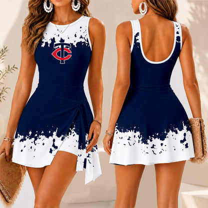 [HOMERUN DEAL] NEW CUSTOMIZED MLB22 MTS MINNESOTA TWINS WOMEN'S SUMMER SKORT DRESS