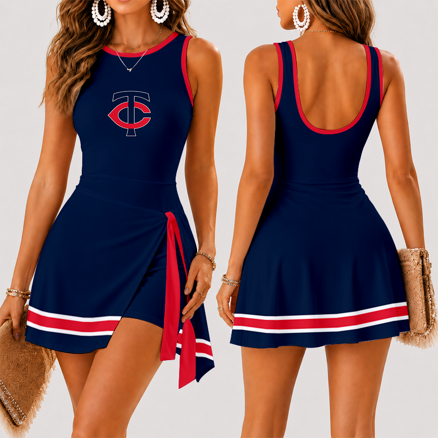 [HOMERUN DEAL] NEW CUSTOMIZED MLB22 MTS MINNESOTA TWINS WOMEN'S SUMMER SKORT DRESS