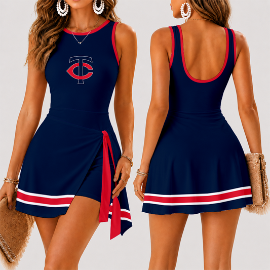 [HOMERUN DEAL] NEW CUSTOMIZED MLB22 MTS MINNESOTA TWINS WOMEN'S SUMMER SKORT DRESS