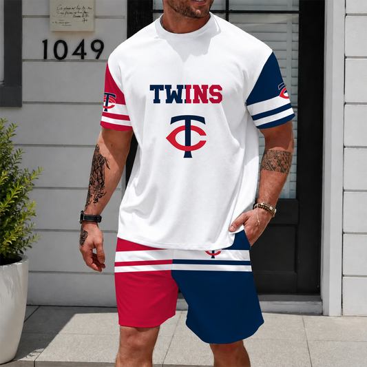 [HOMERUN DEAL] NEW CUSTOMIZED MLB22 MTS MINNESOTA TWINS UNISEX T-SHIRT & SHORTS SET