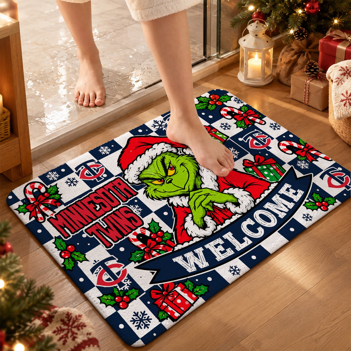 [HOMERUN DEAL] NEW CUSTOMIZED MLB22 MTS THE TWINS FLOOR MAT & DOOR MAT