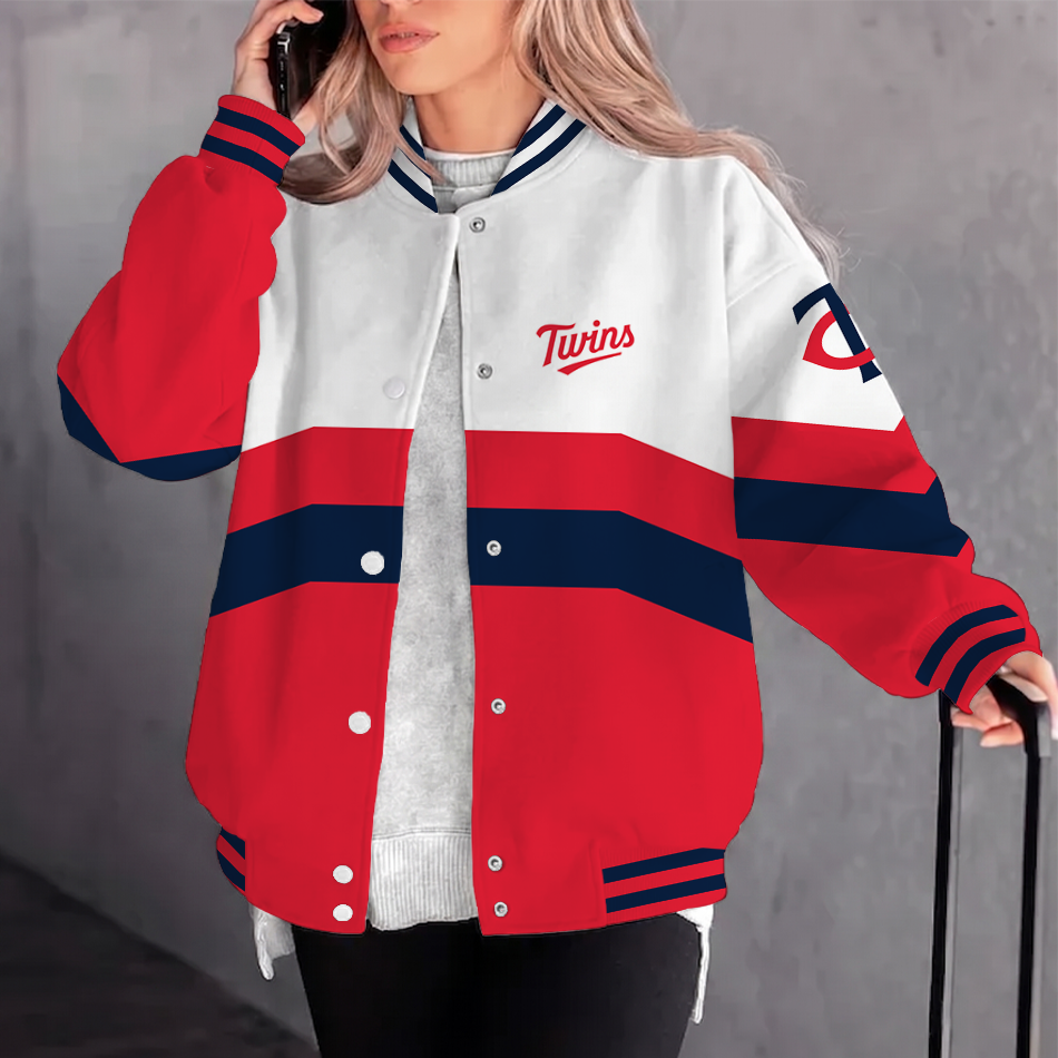 [HOMERUN DEAL] NEW CUSTOMIZED MLB22 MTS MINNESOTA TWINS SATIN VARSITY & BASEBALL JACKET