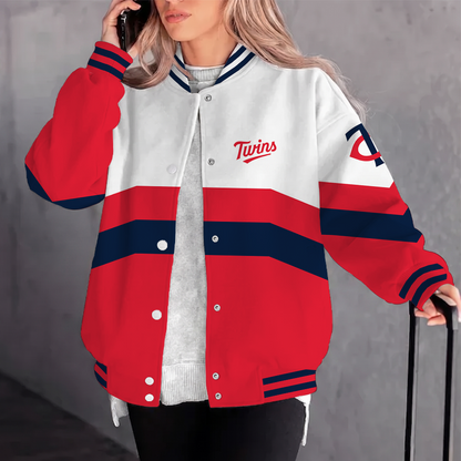 [HOMERUN DEAL] NEW CUSTOMIZED MLB22 MTS MINNESOTA TWINS SATIN VARSITY & BASEBALL JACKET
