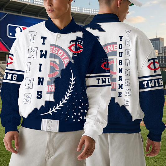 [HOMERUN DEAL] NEW CUSTOMIZED MLB22 MTS MINNESOTA TWINS SATIN VARSITY & BASEBALL JACKET