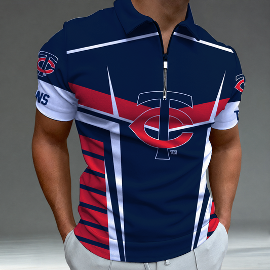[HOMERUN DEAL] NEW CUSTOMIZED MLB22 MTS MINNESOTA TWINS ZIP POLO SHIRT