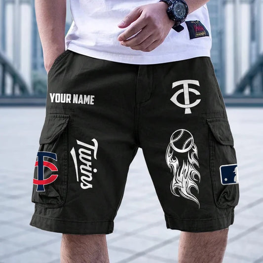 [HOMERUN DEAL] NEW CUSTOMIZED MLB22 MTS MINNESOTA TWINS MEN'S CARGO SHORTS