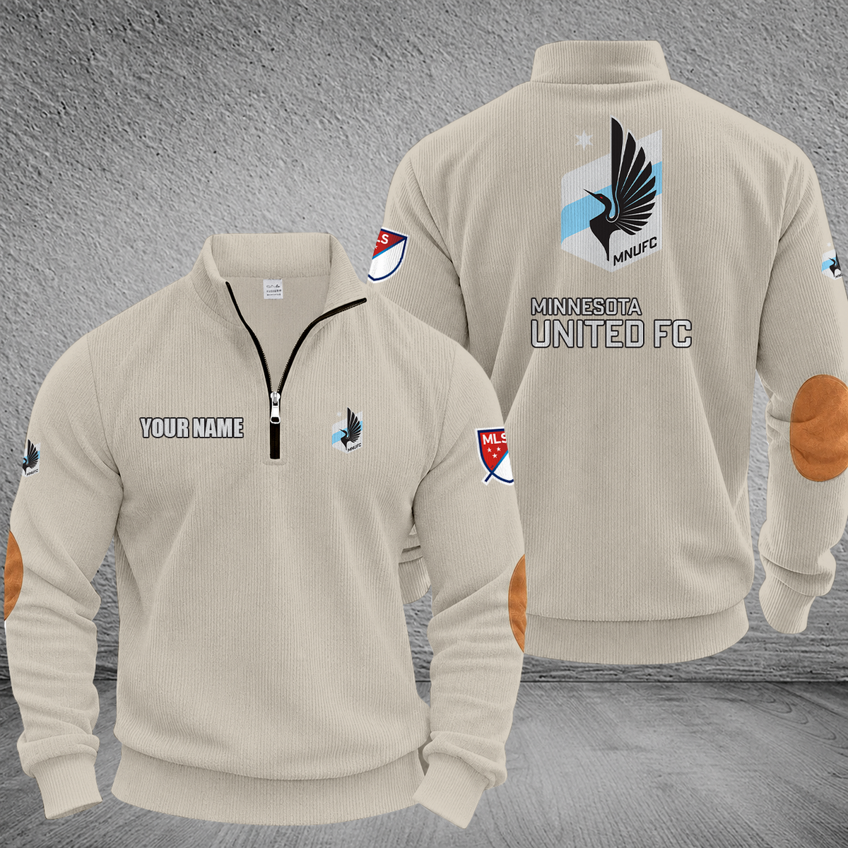 [GOAL DEAL] NEW CUSTOMIZED MLS22 MUF MINNESOTA UNITED FC MULTICOLOR STRIPED QUATER ZIP SWEATSHIRT