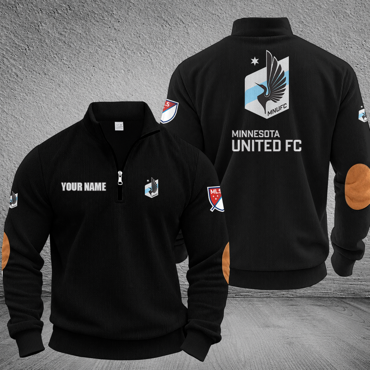 [GOAL DEAL] NEW CUSTOMIZED MLS22 MUF MINNESOTA UNITED FC MULTICOLOR STRIPED QUATER ZIP SWEATSHIRT