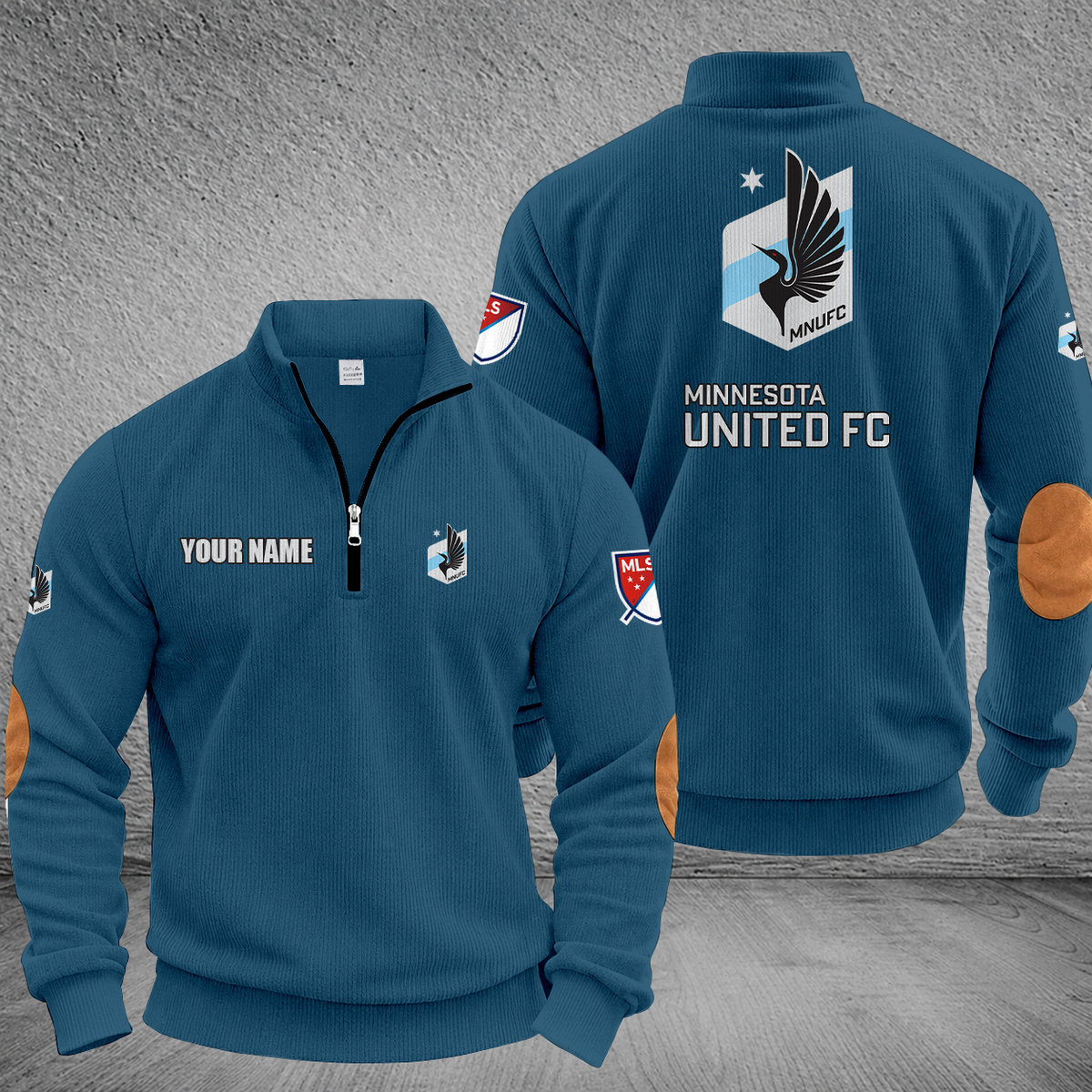 [GOAL DEAL] NEW CUSTOMIZED MLS22 MUF MINNESOTA UNITED FC MULTICOLOR STRIPED QUATER ZIP SWEATSHIRT