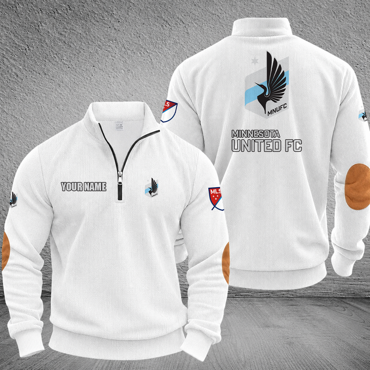 [GOAL DEAL] NEW CUSTOMIZED MLS22 MUF MINNESOTA UNITED FC MULTICOLOR STRIPED QUATER ZIP SWEATSHIRT