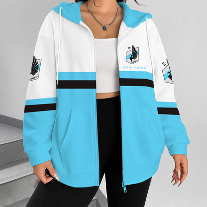 [GOAL DEAL] NEW CUSTOMIZED MLS22 MUF MINNESOTA UNITED FC ZIP HOODIE
