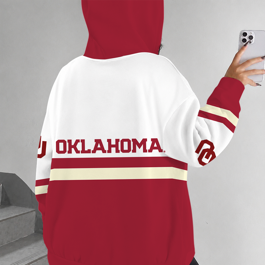 [FAN FAVORITE] NEW CUSTOMIZED NCAA CWS22 OUS OKLAHOMA SOONERS ZIP HOODIE