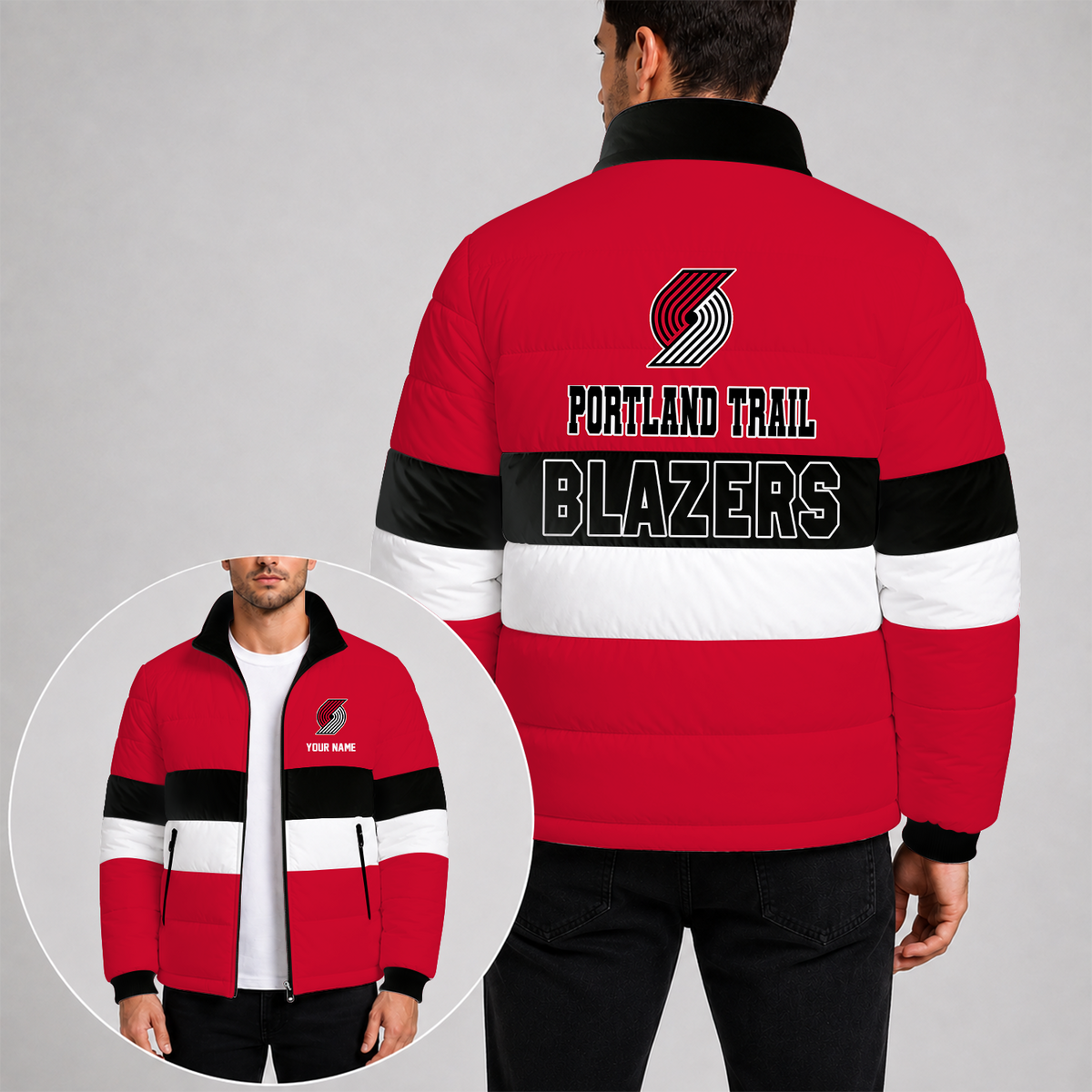 [SLAM DUNK DEAL] NEW CUSTOMIZED NBA22 PTB THE TRAIL BLAZERS PUFFER JACKET
