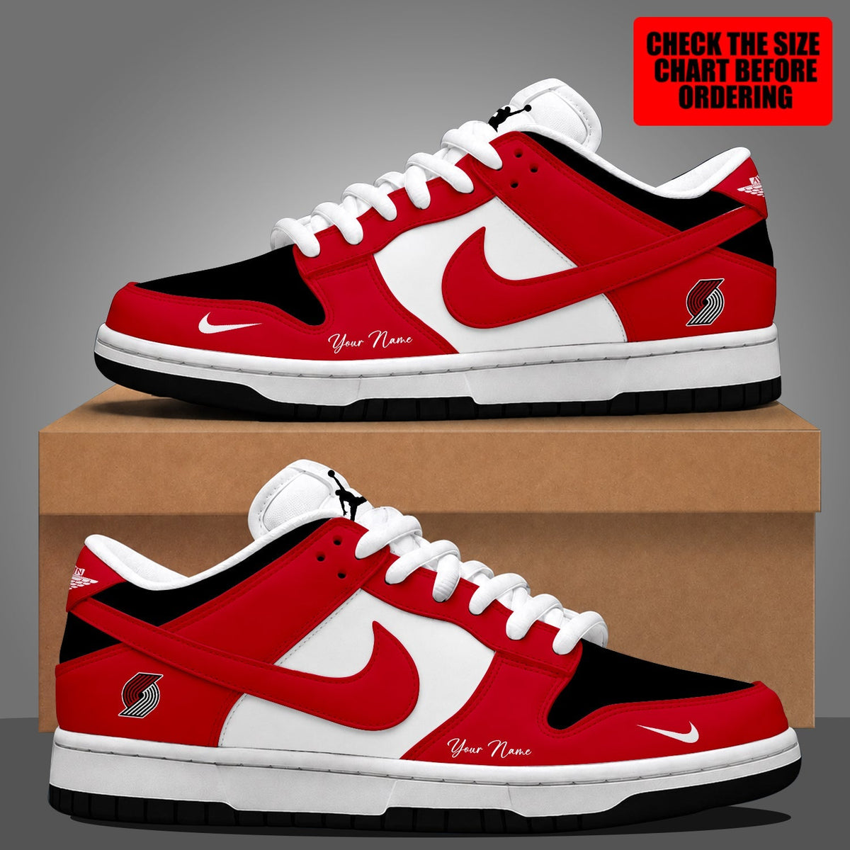 [SLAM DUNK DEAL] NEW CUSTOMIZED NBA22 PTB PORTLAND TRAIL BLAZERS DUNK LOW SHOES
