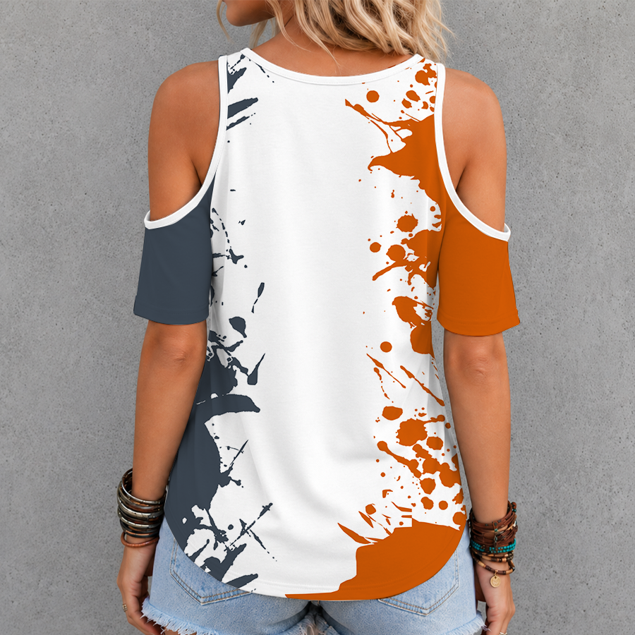 [TOUCHDOWN DEAL]NEW CUSTOMIZED NCAA FBS22 TXL TEXAS LONGHORNS CRISS CROSS V-NECK TOP