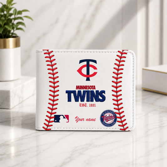 [HOMERUN DEAL] NEW CUSTOMIZED MLB22 MTS MINNESOTA TWINS LEATHER WALLET