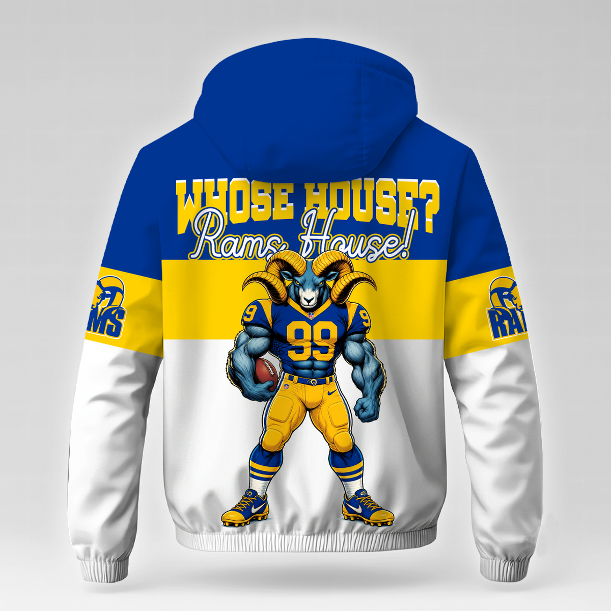 [TOUCHDOWN DEAL] NEW CUSTOMIZED NFL22 LAR LOS ANGELES RAMS WINDBREAKER JACKET