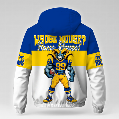 [TOUCHDOWN DEAL] NEW CUSTOMIZED NFL22 LAR LOS ANGELES RAMS WINDBREAKER JACKET