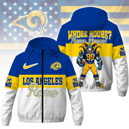 [TOUCHDOWN DEAL] NEW CUSTOMIZED NFL22 LAR LOS ANGELES RAMS WINDBREAKER JACKET