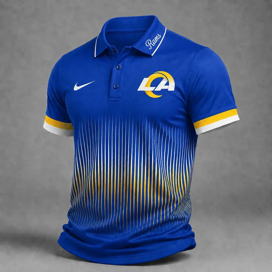 [TOUCHDOWN DEAL] NEW CUSTOMIZED NFL22 LAR LOS ANGELES RAMS POLO SHIRT