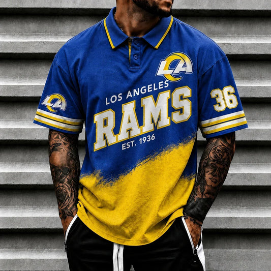 [TOUCHDOWN DEAL] NEW CUSTOMIZED NFL22 LAR LOS ANGELES RAMS POLO SHIRT