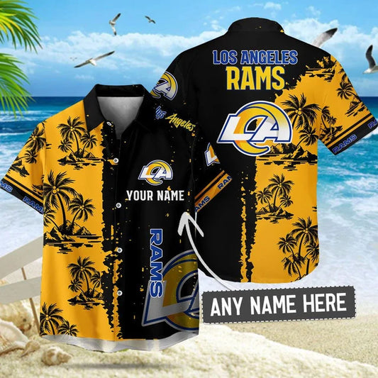 [TOUCHDOWN DEAL] NEW CUSTOMIZED NFL22 LAR LOS ANGELES RAMS UNISEX HAWAIIAN SHIRT & SHORTS SET