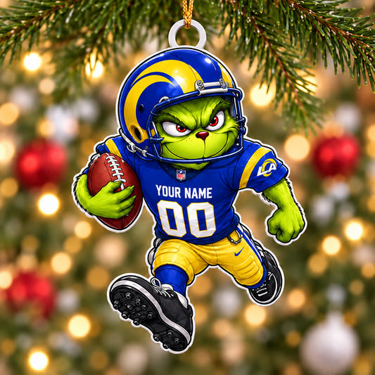 [TOUCHDOWN DEAL] NEW CUSTOMIZED NFL22 LAR LOS ANGELES RAMS CHRISTMAS ACRYLIC ORNAMENT