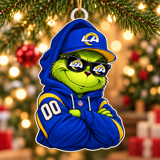 [TOUCHDOWN DEAL] NEW CUSTOMIZED NFL22 LAR LOS ANGELES RAMS CHRISTMAS ACRYLIC ORNAMENT