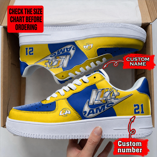 [TOUCHDOWN DEAL] NEW CUSTOMIZED NFL22 LAR LOS ANGELES RAMS AF1 SHOES
