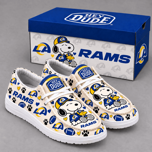[TOUCHDOWN DEAL] NEW CUSTOMIZED NFL22 LAR LOS ANGELES RAMS LOAFER SHOES