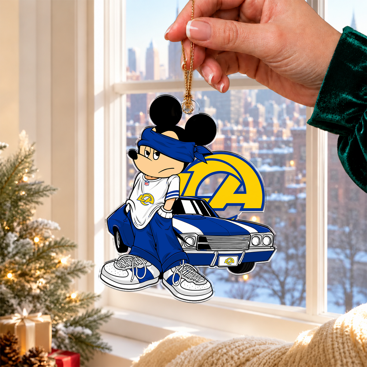 [TOUCHDOWN DEAL] NEW CUSTOMIZED NFL22 LAR LOS ANGELES RAMS CHRISTMAS ACRYLIC ORNAMENT