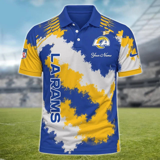 [TOUCHDOWN DEAL] NEW CUSTOMIZED NFL22 LAR LOS ANGELES RAMS MULTICOLOR POLO SHIRT
