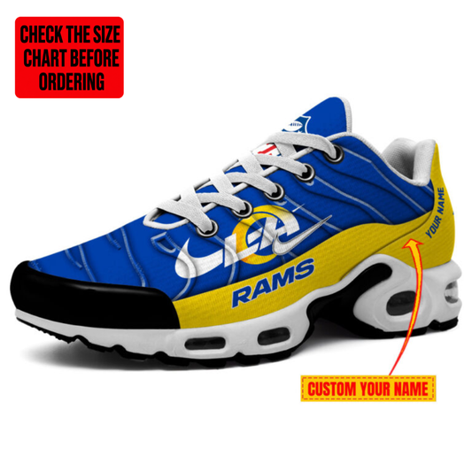 [TOUCHDOWN DEAL] NEW CUSTOMIZED NFL22 LAR LOS ANGELES RAMS AIR MAX PLUS SNEAKERS