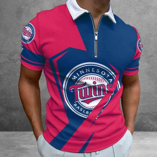 [HOMERUN DEAL] NEW CUSTOMIZED MLB22 MTS MINNESOTA TWINS ZIP POLO SHIRT