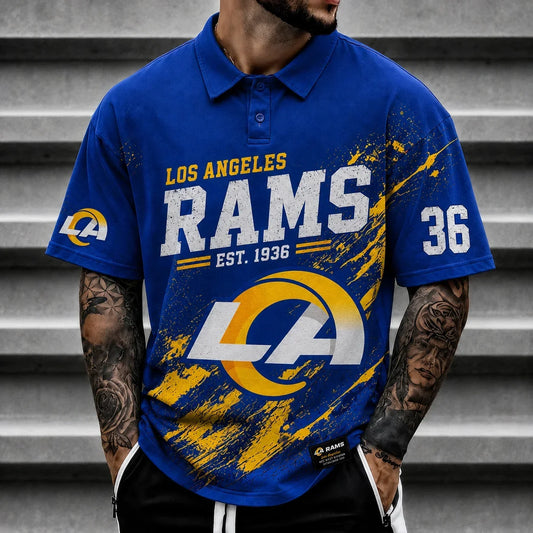 [TOUCHDOWN DEAL] NEW CUSTOMIZED NFL22 LAR LOS ANGELES RAMS POLO SHIRT