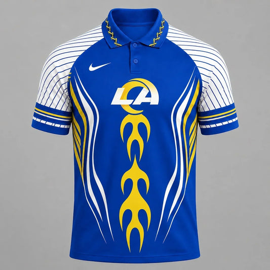 [TOUCHDOWN DEAL] NEW CUSTOMIZED NFL22 LAR LOS ANGELES RAMS POLO SHIRT
