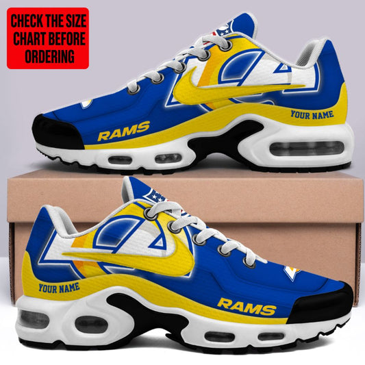 [TOUCHDOWN DEAL] NEW CUSTOMIZED NFL22 LAR LOS ANGELES RAMS AIR MAX PLUS SNEAKERS