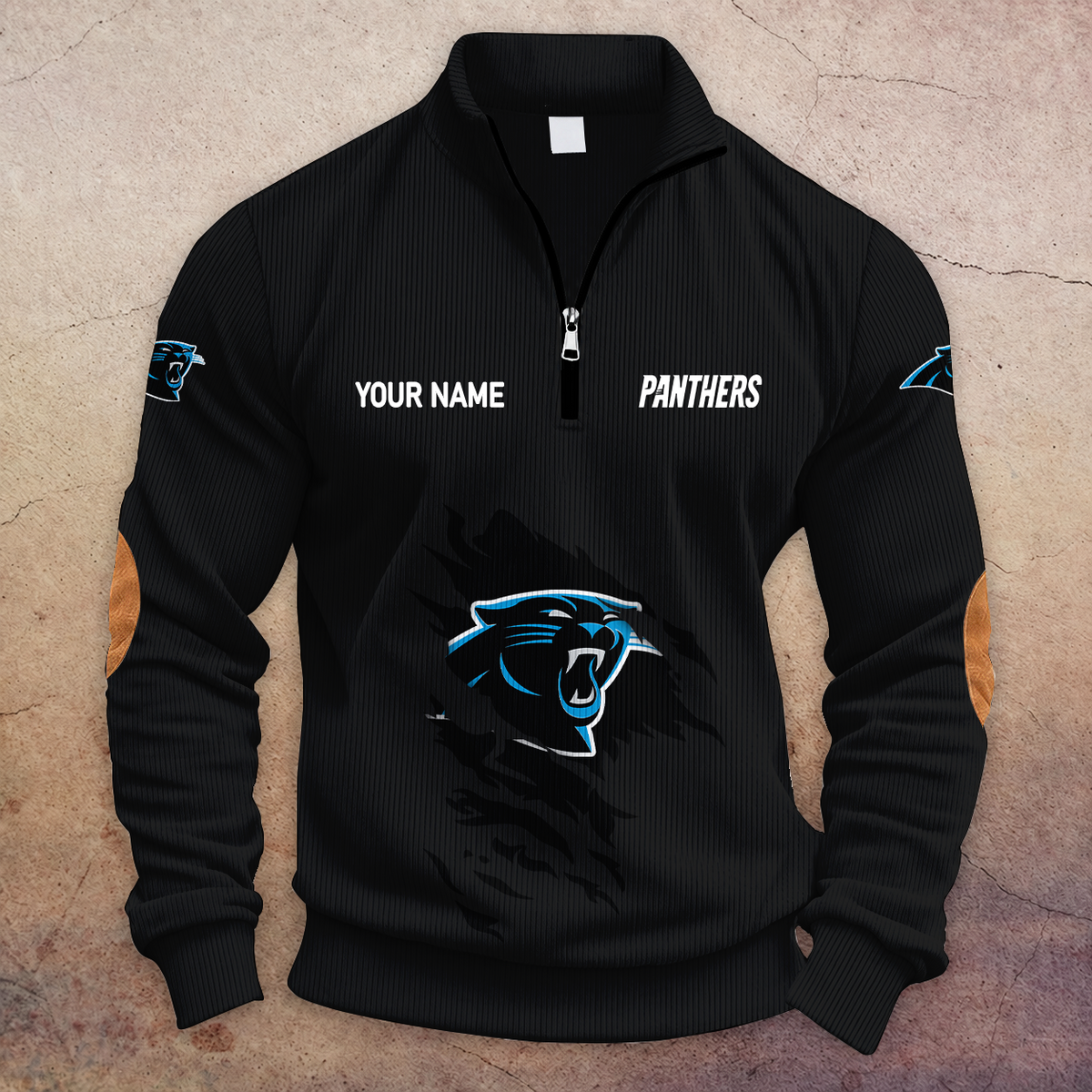 [TOUCHDOWN DEAL] NEW CUSTOMIZED NFL23 CLP CAROLINA PANTHERS MULTICOLOR STRIPED QUATER ZIP SWEATSHIRT