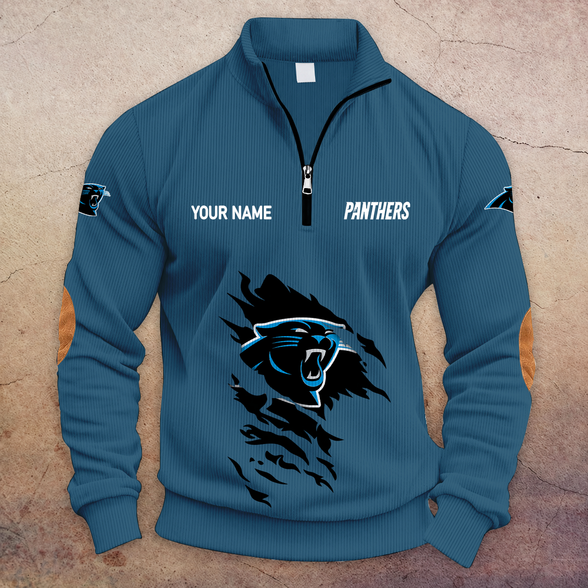 [TOUCHDOWN DEAL] NEW CUSTOMIZED NFL23 CLP CAROLINA PANTHERS MULTICOLOR STRIPED QUATER ZIP SWEATSHIRT