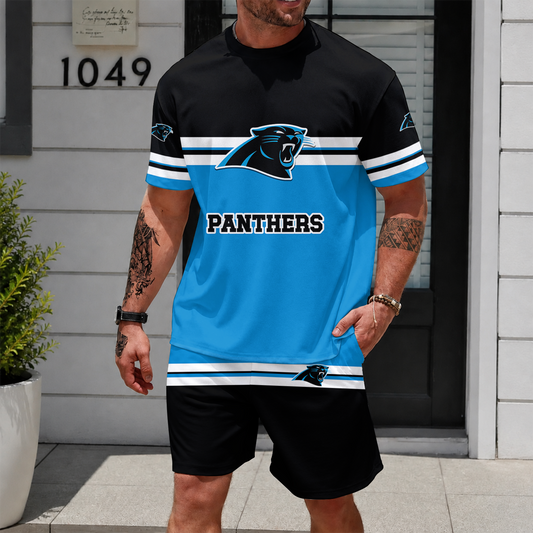 [TOUCHDOWN DEAL] NEWCUSTOMIZED NFL23 CLP CAROLINA PANTHERS UNISEX T-SHIRT & SHORTS SET